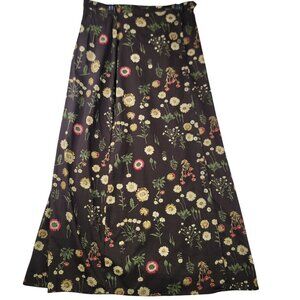 Woolrich Y2K Skirt Size 12 Chocolate Brown Floral Autumn Cottage Chic Earthy